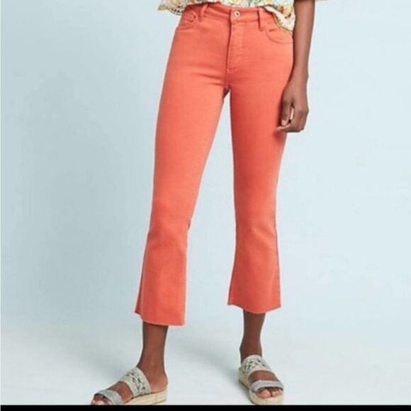 Pilcro And The LetterPress High Rise Bootcut Raw Hem Size 25 Rustic Orange - Picture 3 of 13